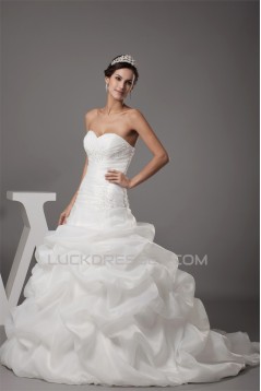 Sweetheart Satin Fine Netting Woth Satin Sweet Wedding Dresses 2030483