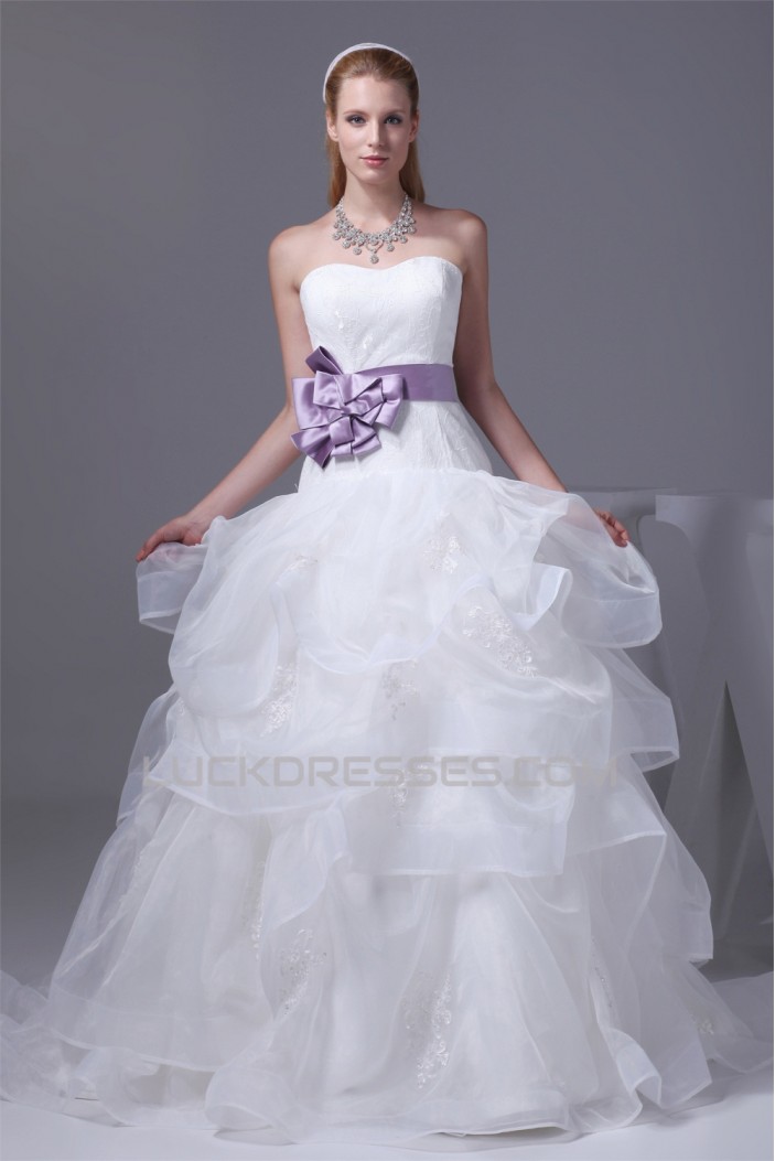 Sweetheart Satin Lace Organza Ball Gown New Arrival Wedding Dresses 2030484