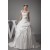 Taffeta Fine Netting Square Short Sleeve Lace Wedding Dresses 2030493