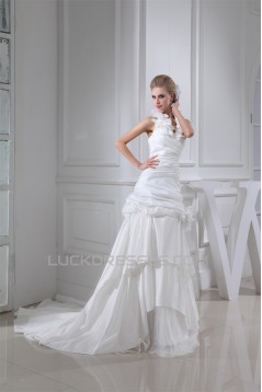 Taffeta Netting Sheath/Column Sleeveless Sweet Wedding Dresses 2030496
