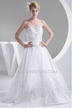 Taffeta Spaghetti Straps A-Line Sleeveless New Arrival Wedding Dresses 2030499
