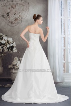 Wonderful A-Line Taffeta Strapless Sleeveless Wedding Dresses 2030518