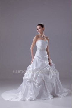 Wonderful Satin Sleeveless A-Line Sweetheart Wedding Dresses 2030521