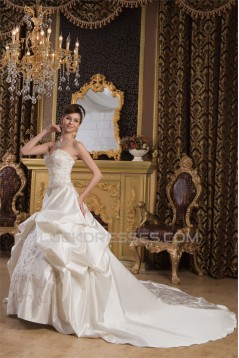 Ball Gown Sleeveless Sweetheart Satin New Arrival Wedding Dresses 2030553