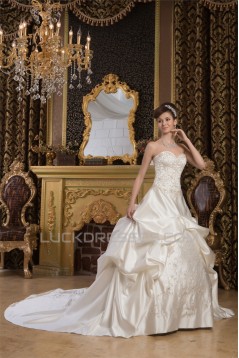 Ball Gown Sleeveless Sweetheart Satin New Arrival Wedding Dresses 2030553