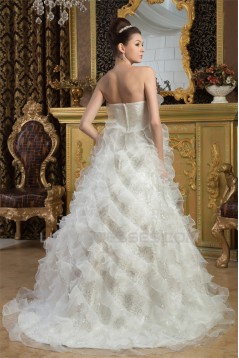 Amazing A-Line Sleeveless Satin Soft Sweetheart Wedding Dresses 2030572