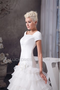 Amazing Satin Princess Sleeveless Portrait Wedding Dresses 2030576