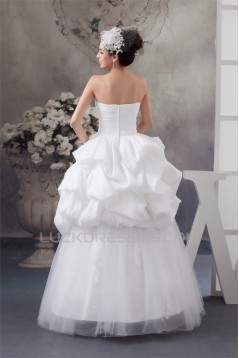 Amazing Satin Taffeta Fine Netting A-Line Lace Wedding Dresses 2030577