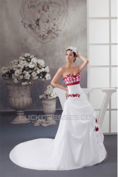 Amazing Sweetheart A-Line Sleeveless Satin Taffeta Wedding Dresses 2030592