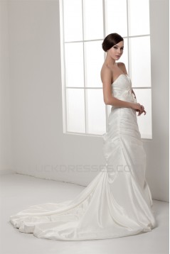 Amazing Sweetheart Satin Taffeta Sleeveless Princess Wedding Dresses 2030594