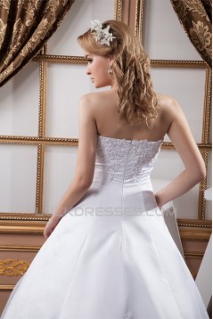 Ball Gown Sleeveless Sweetheart Satin Lace Wedding Dresses 2030609