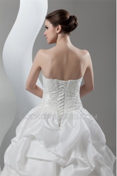 Ball Gown Sweetheart Sleeveless Lace Taffeta Lace Wedding Dresses 2030611