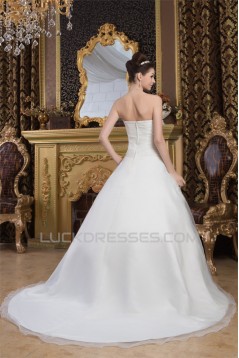 Beautiful A-Line Sweetheart Sleeveless Satin Wedding Dresses 2030621