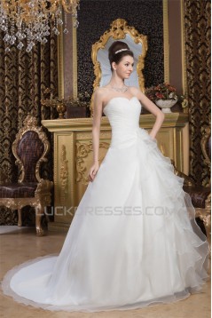 Beautiful A-Line Sweetheart Sleeveless Satin Wedding Dresses 2030621