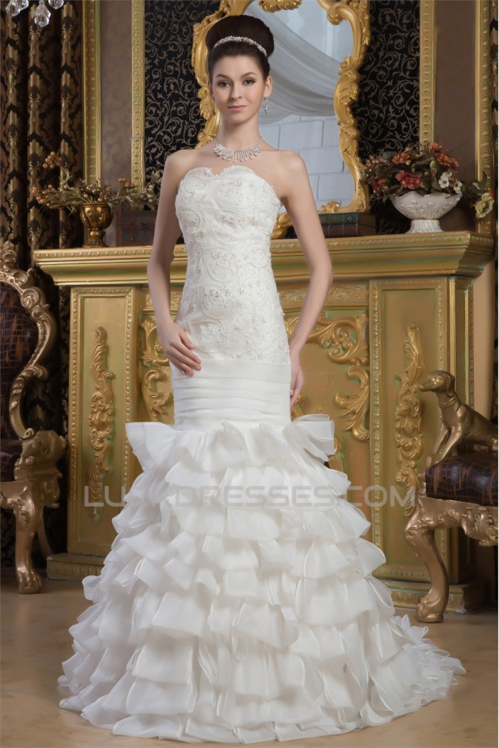 Beautiful Satin Sweetheart Princess Sleeveless Wedding Dresses 2030627