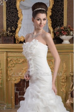 Beautiful Sleeveless Satin Strapless A-Line Wedding Dresses 2030631
