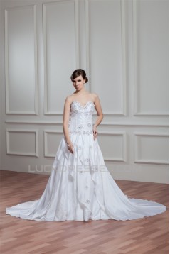 Beautiful Taffeta Sleeveless Sweetheart A-Line Wedding Dresses 2030638