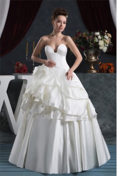 Bowl Ball Gown Sleeveless Satin Taffeta Reception Wedding Dresses 2030640