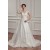 Breathtaking V-Neck A-Line Satin Organza V-Neck Lace Wedding Dresses 2030647