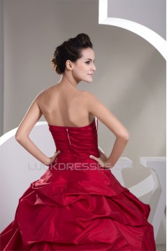 Ball Gown Red White Beading Applique Wedding Dresses 2030649