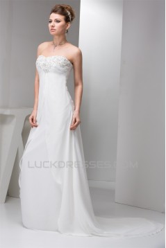 Chiffon Silk like Satin Sweetheart Beaded Sequin Sweet Wedding Dresses 2030658