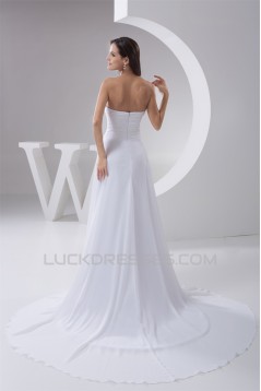 Elegant A-Line Sleeveless Chiffon Sweetheart Best Wedding Dresses 2030663