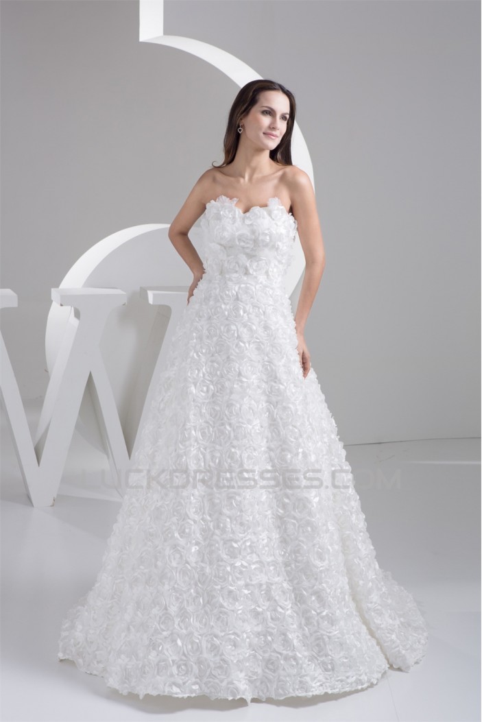 Fantastic A-Line Sleeveless Netting Strapless Wedding Dresses 2030682