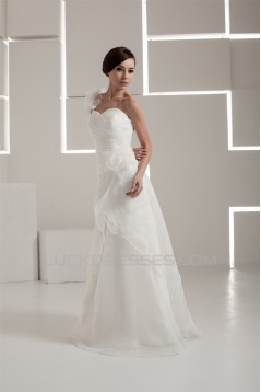 Fantastic One-Shoulder A-Line Sleeveless Wedding Dresses 2030686