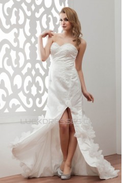 Fantastic Satin Organza A-Line Sleeveless Sweetheart Wedding Dresses 2030689