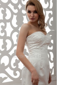 Fantastic Satin Organza A-Line Sleeveless Sweetheart Wedding Dresses 2030689