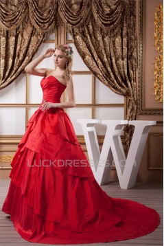 Fantastic Taffeta Ball Gown Sleeveless Sweetheart Wedding Dresses 2030696