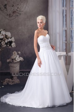 Fashionable A-Line Sweetheart Beaded Wedding Dresses 2030705