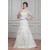 Satin Lace A-Line Short Sleeve Floor-Length Wedding Dresses with A Lace Jacket 2030714