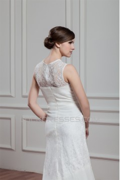 Sheath/Column Sleeveless Lace Chiffon New Arrival Wedding Dresses 2030740