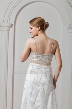 Hot Sale Spaghetti Straps Sleeveless Sheath/Column Beaded Sequin Wedding Dresses 2030751