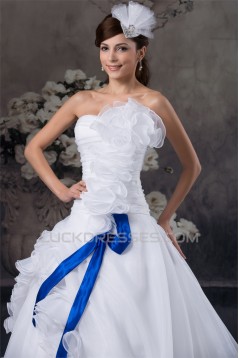 Ball Gown Chapel Train Sleeveless Strapless Sweet Wedding Dresses 2030758