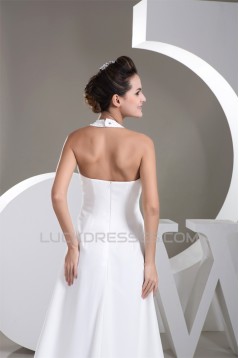 A-Line Chiffon Halter Sleeveless Beaded Wedding Dresses 2030800