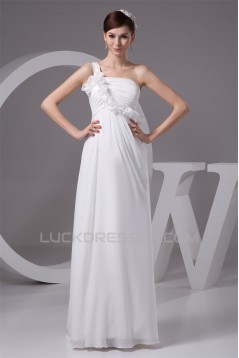 Empire One-Shoulder Sleeveless Chiffon Floor-Length Wedding Dresses Maternity Wedding Dresses 2030816