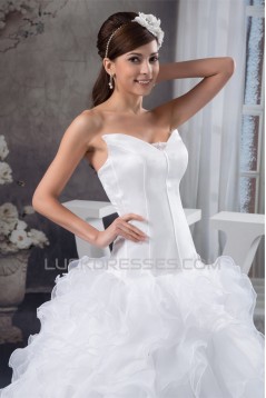 A-Line Sleeveless Strapless Most Beautiful Wedding Dresses 2030833
