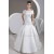 Satin Square Sleeveless A-Line Beaded Off-the-Shoulder Wedding Dresses 2030853