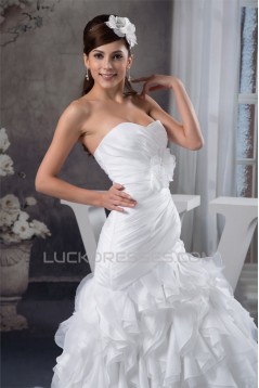 Satin Taffeta Fine Netting Princess Sweetheart Wedding Dresses 2030884