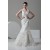 Mermaid/Trumpet Satin Lace Halter Embellished Wedding Dresses 2030925