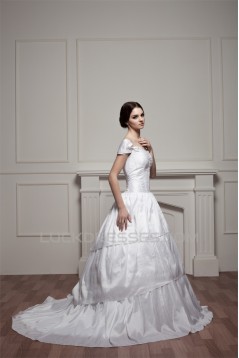 Sleeveless Off-the-Shoulder Satin Taffeta Wedding Dresses 2030929