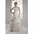 A-Line Strapless Chapel Train Sleeveless Satin Lace Wedding Dresses 2030934