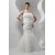 Sleeveless Satin Lace Organza Mermaid/Trumpet Beaded Wedding Dresses 2030940