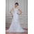 Sleeveless Satin Organza Mermaid/Trumpet Beaded Wedding Dresses 2030942