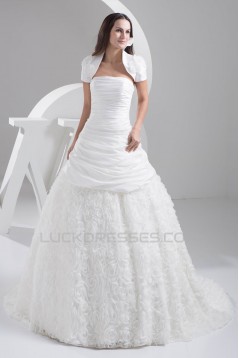 Sleeveless Satin Taffeta Netting Strapless Most Beautiful Wedding Dresses 2030948