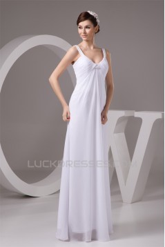 Sheath/Column Chiffon Floor-Length Wedding Dresses Maternity Wedding Dresses 2030951