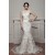 Trumpet/Mermaid V-Neck Beaded Lace Wedding Dresses 2030962