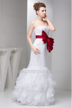 Sleeveless Strapless Satin Mermaid/Trumpet Wedding Dresses 2030964
